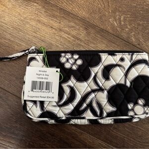 Floral Black and White Day and Night Vera Bradley Wristlet